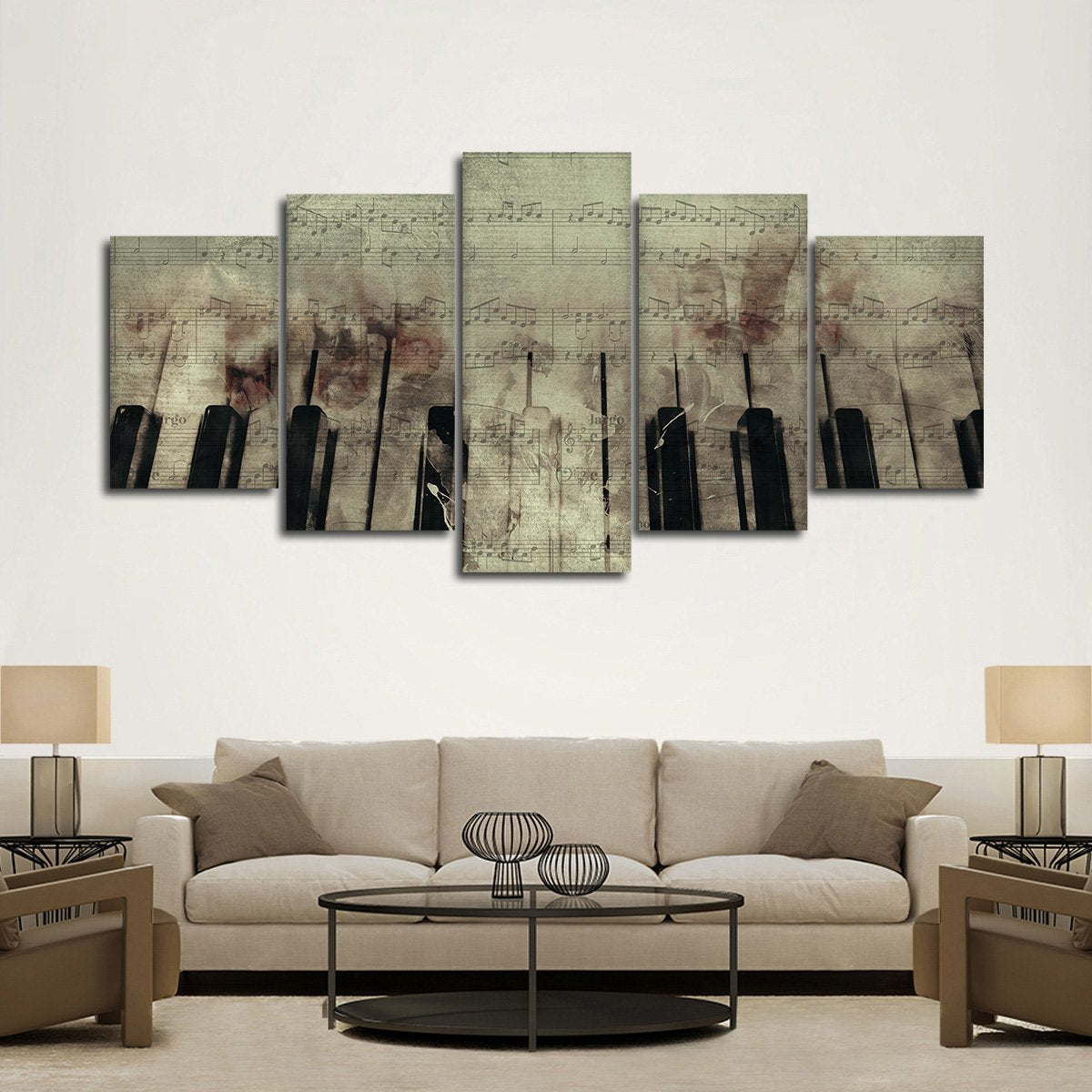 Piano Tunes Multi Panel Canvas Wall Art