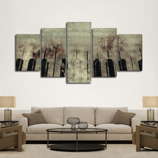 Piano Tunes Multi Panel Canvas Wall Art