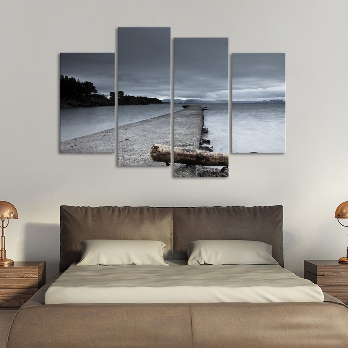 Pier in Norway Multi Panel Canvas Wall Art