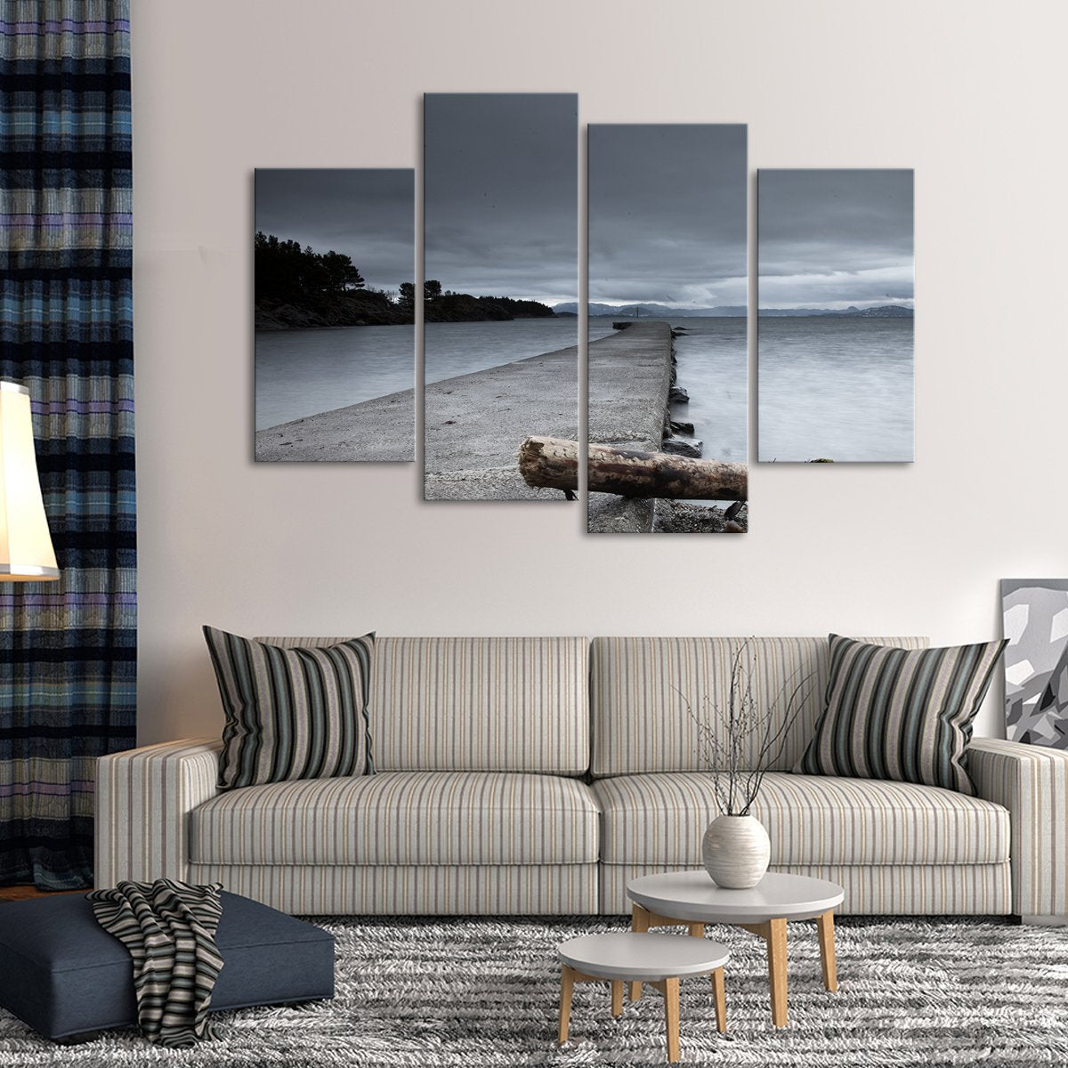 Pier in Norway Multi Panel Canvas Wall Art