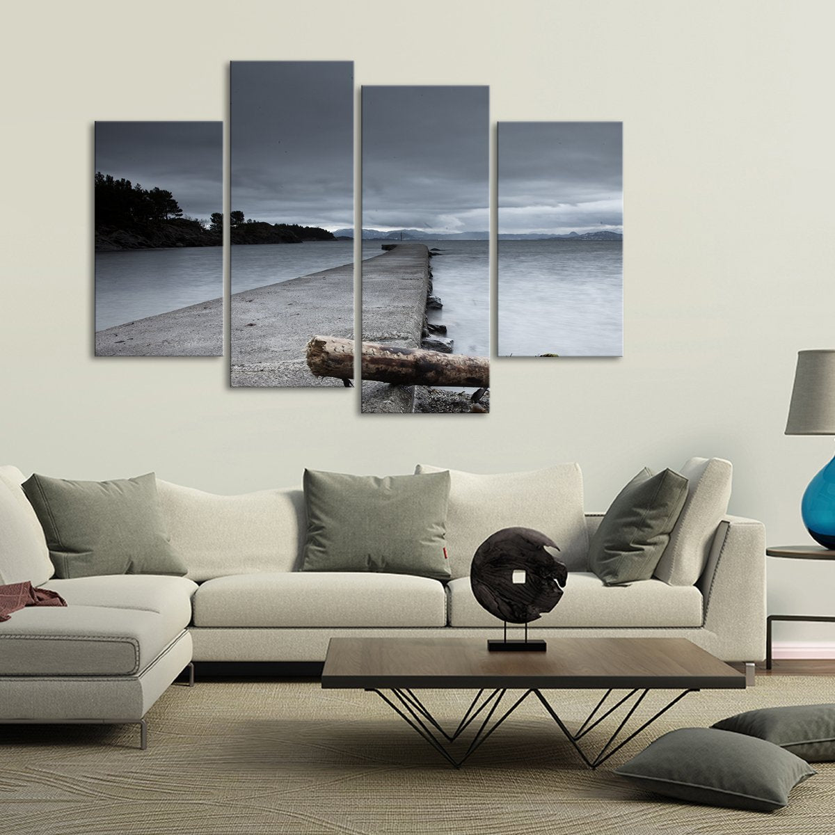 Pier in Norway Multi Panel Canvas Wall Art