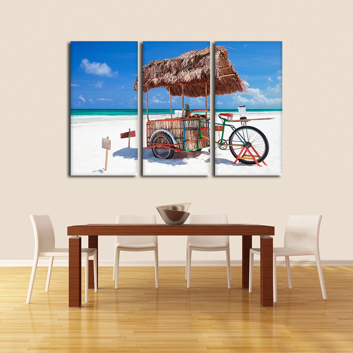 Pina Colada By The Shore Multi Panel Canvas Wall Art