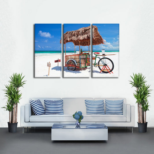 Pina Colada By The Shore Multi Panel Canvas Wall Art