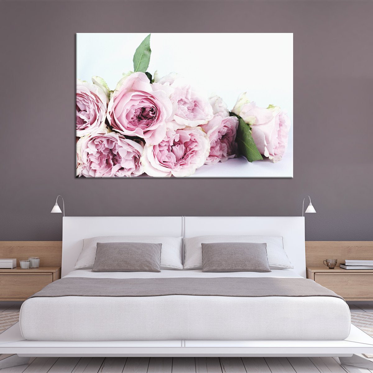 Pink Bouqet Multi Panel Canvas Wall Art