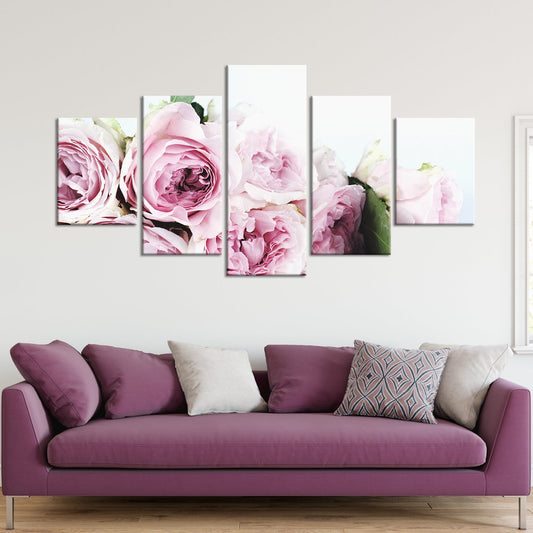 Pink Bouqet Multi Panel Canvas Wall Art