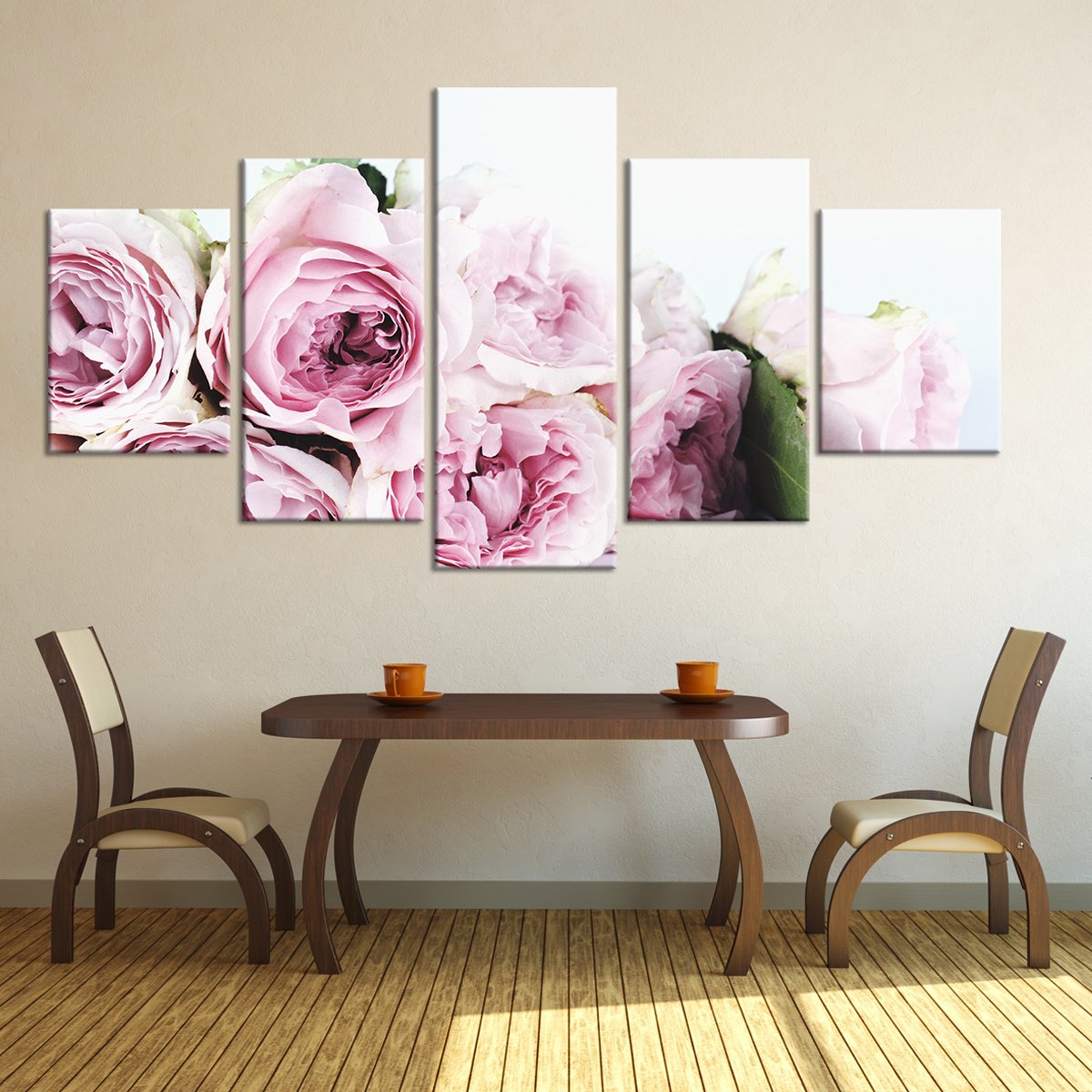 Pink Bouqet Multi Panel Canvas Wall Art