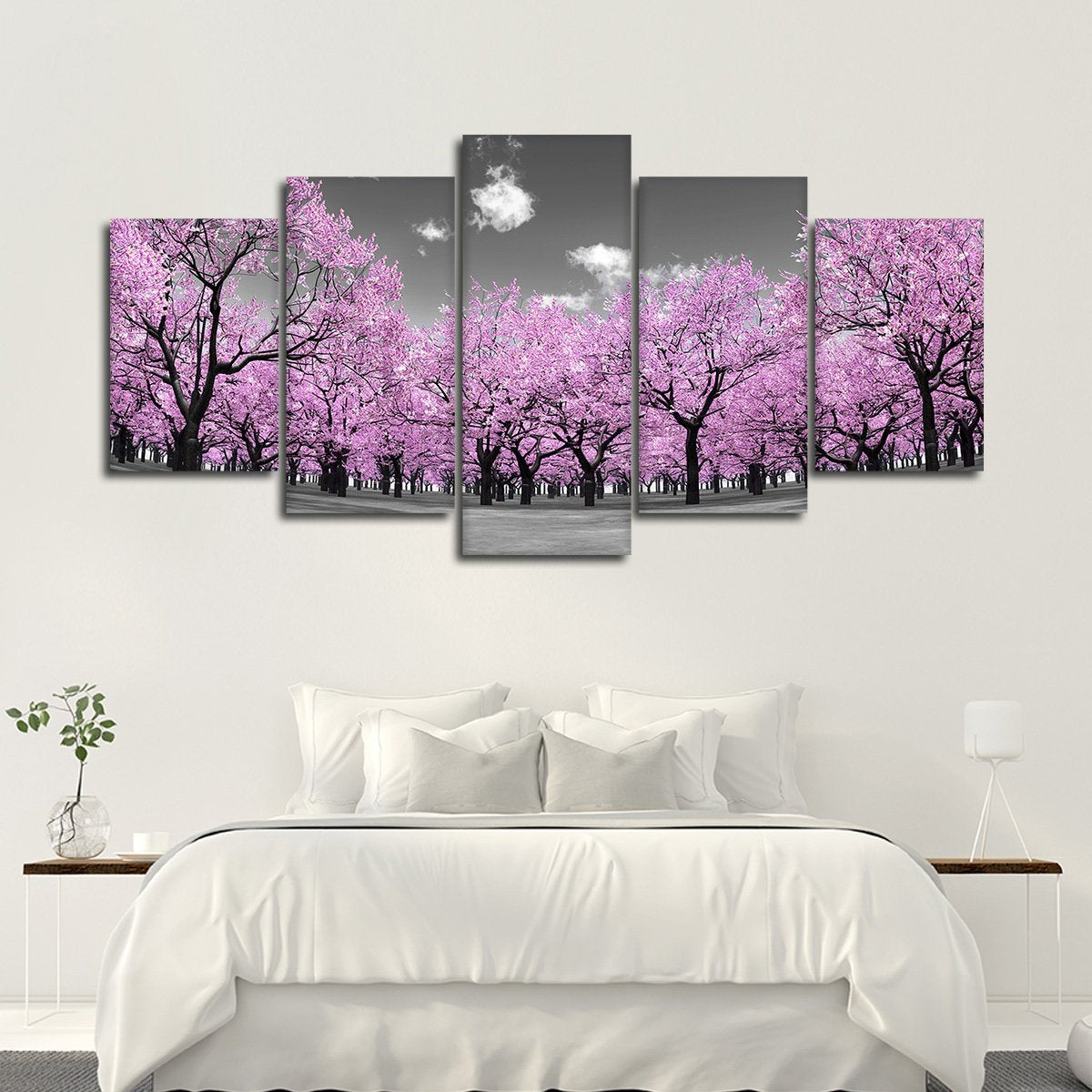 Pink Forest Pop Multi Panel Canvas Wall Art