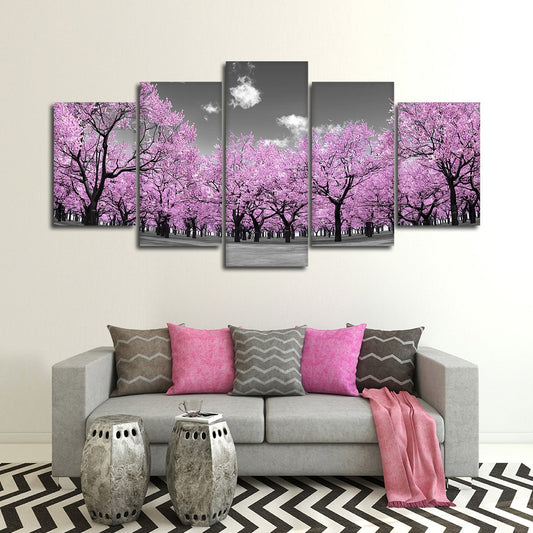 Pink Forest Pop Multi Panel Canvas Wall Art