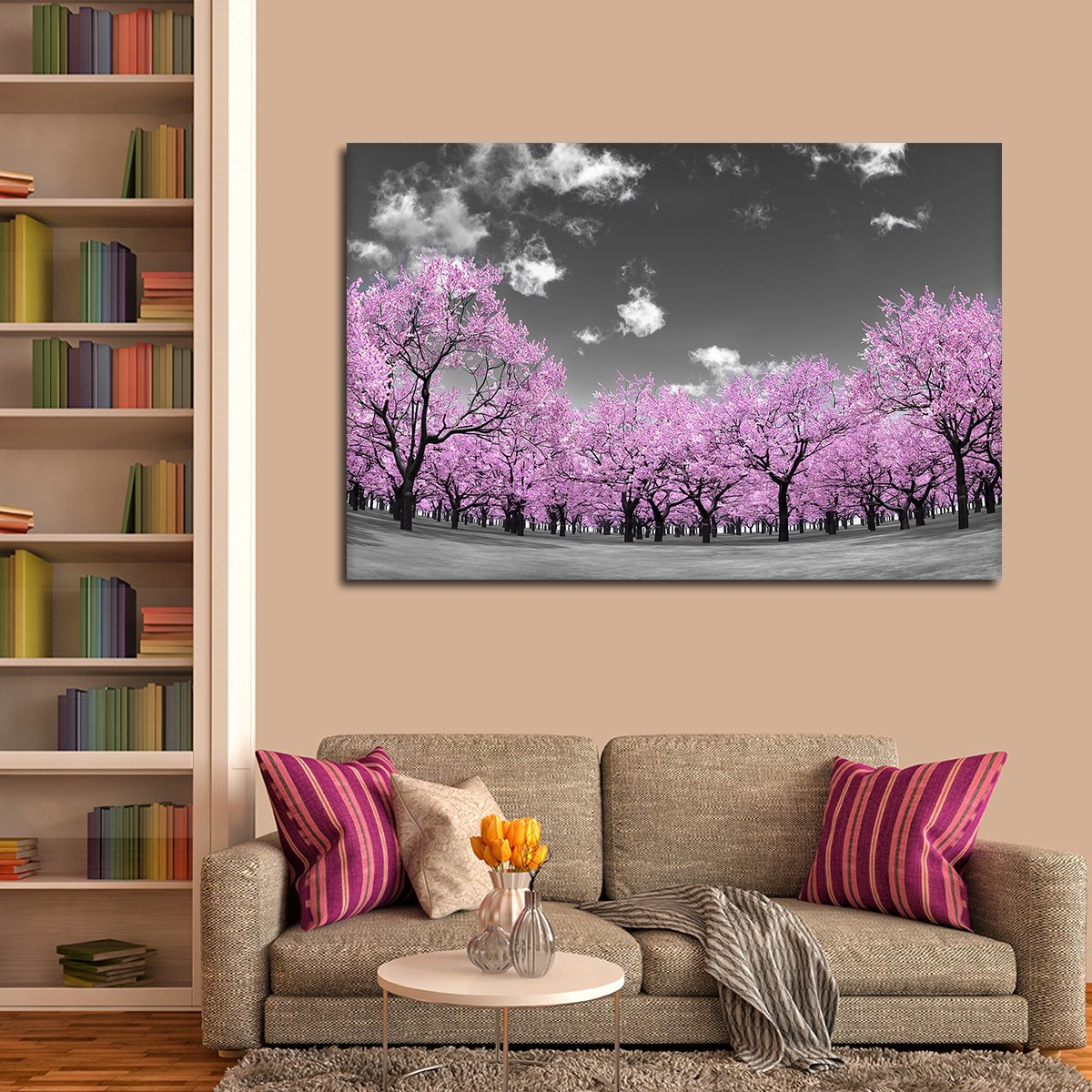Pink Forest Pop Multi Panel Canvas Wall Art