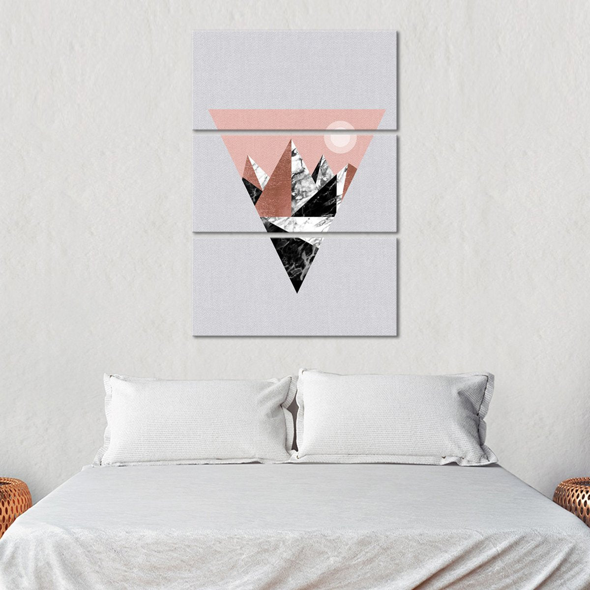 Pink Triangle Mountains Multi Panel Canvas Wall Art