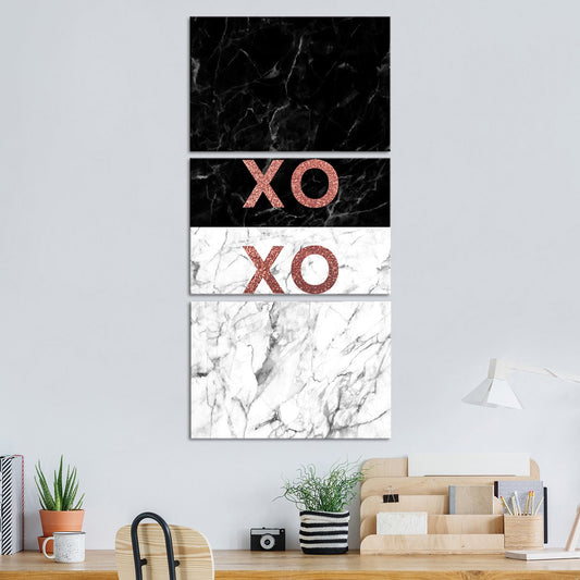 Pink XOXO Multi Panel Canvas Wall Art