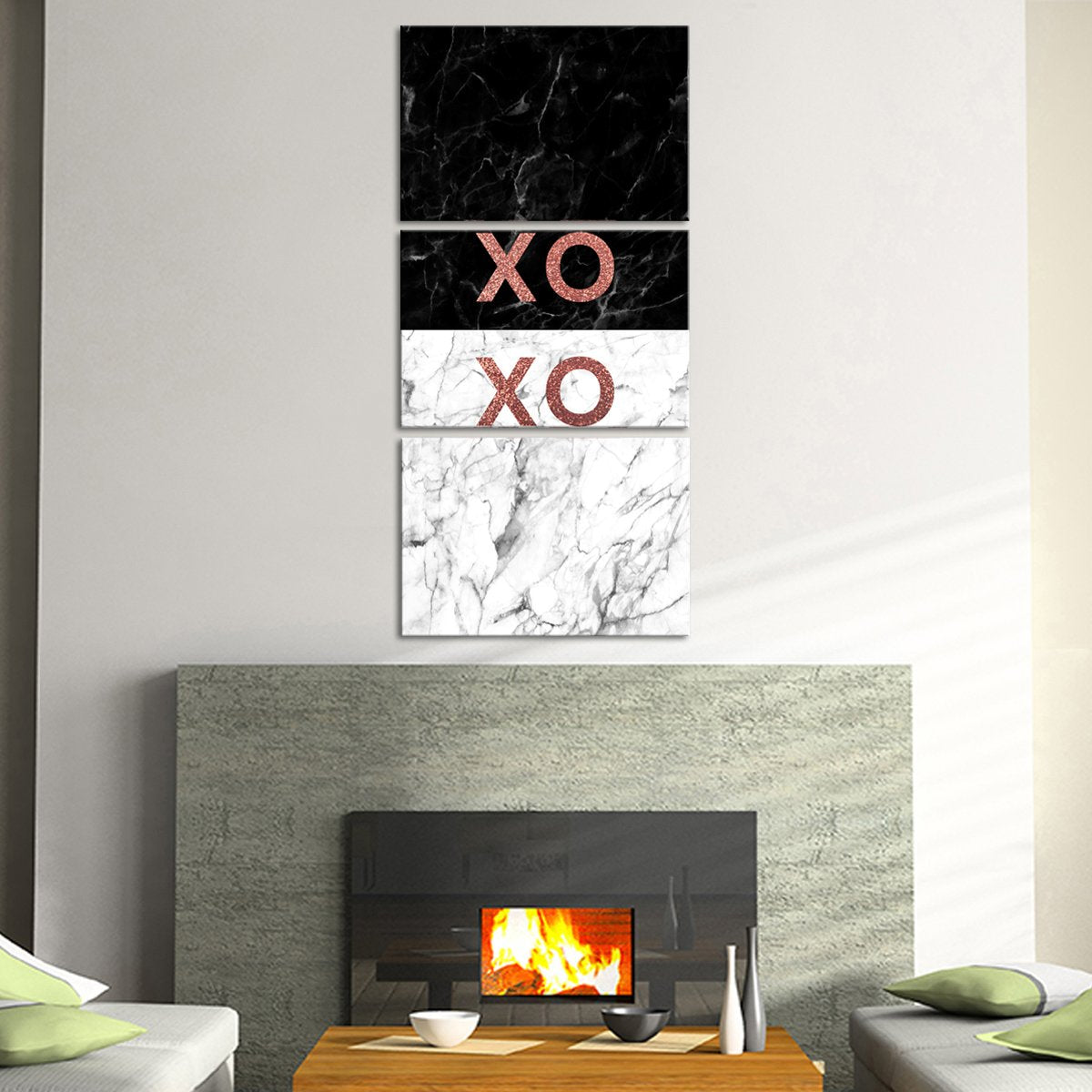 Pink XOXO Multi Panel Canvas Wall Art