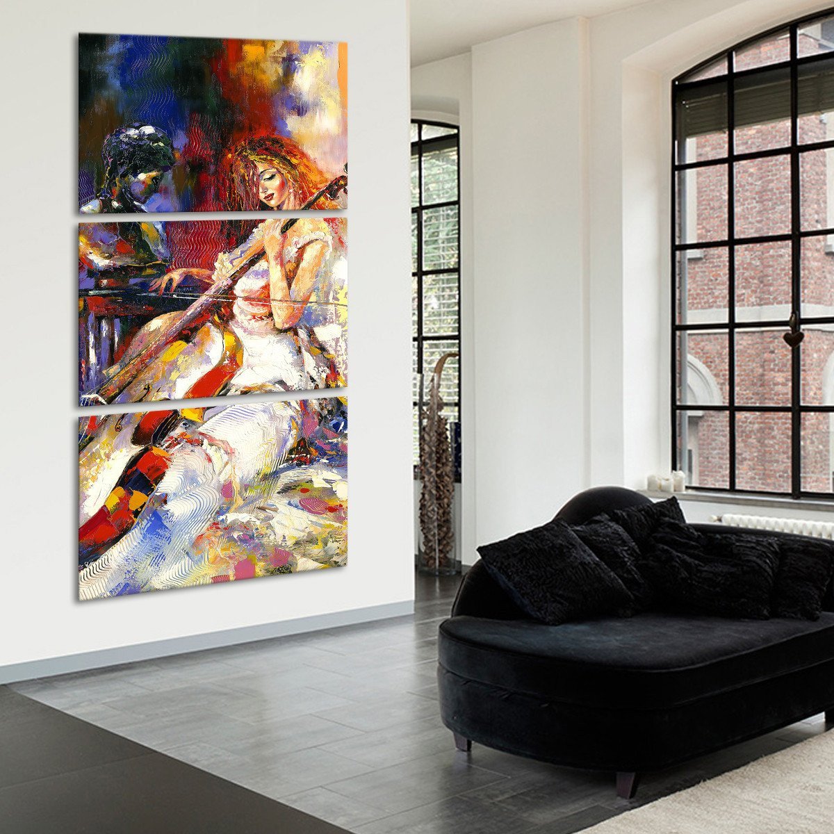 Playing Cello Multi Panel Canvas Wall Art