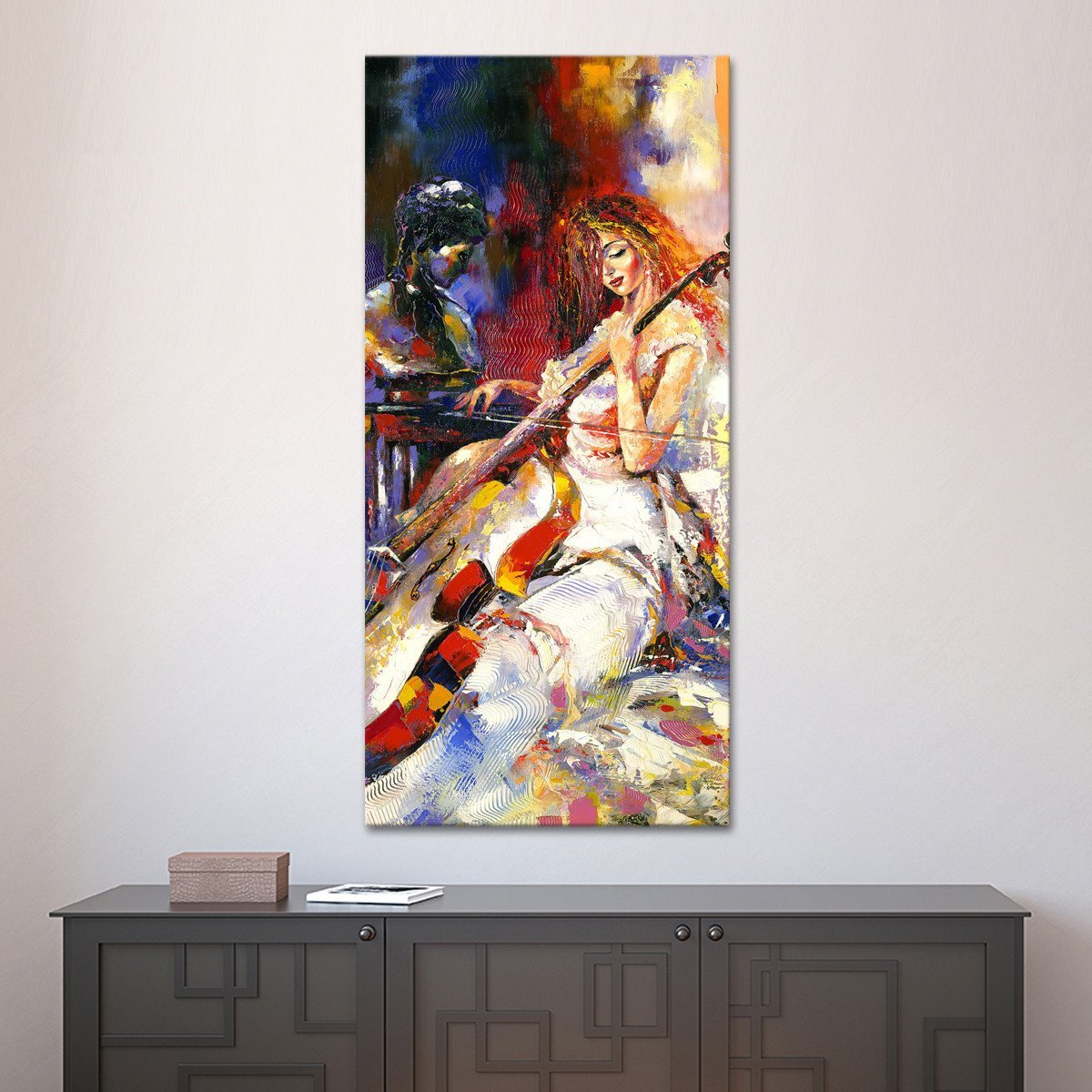Playing Cello Multi Panel Canvas Wall Art