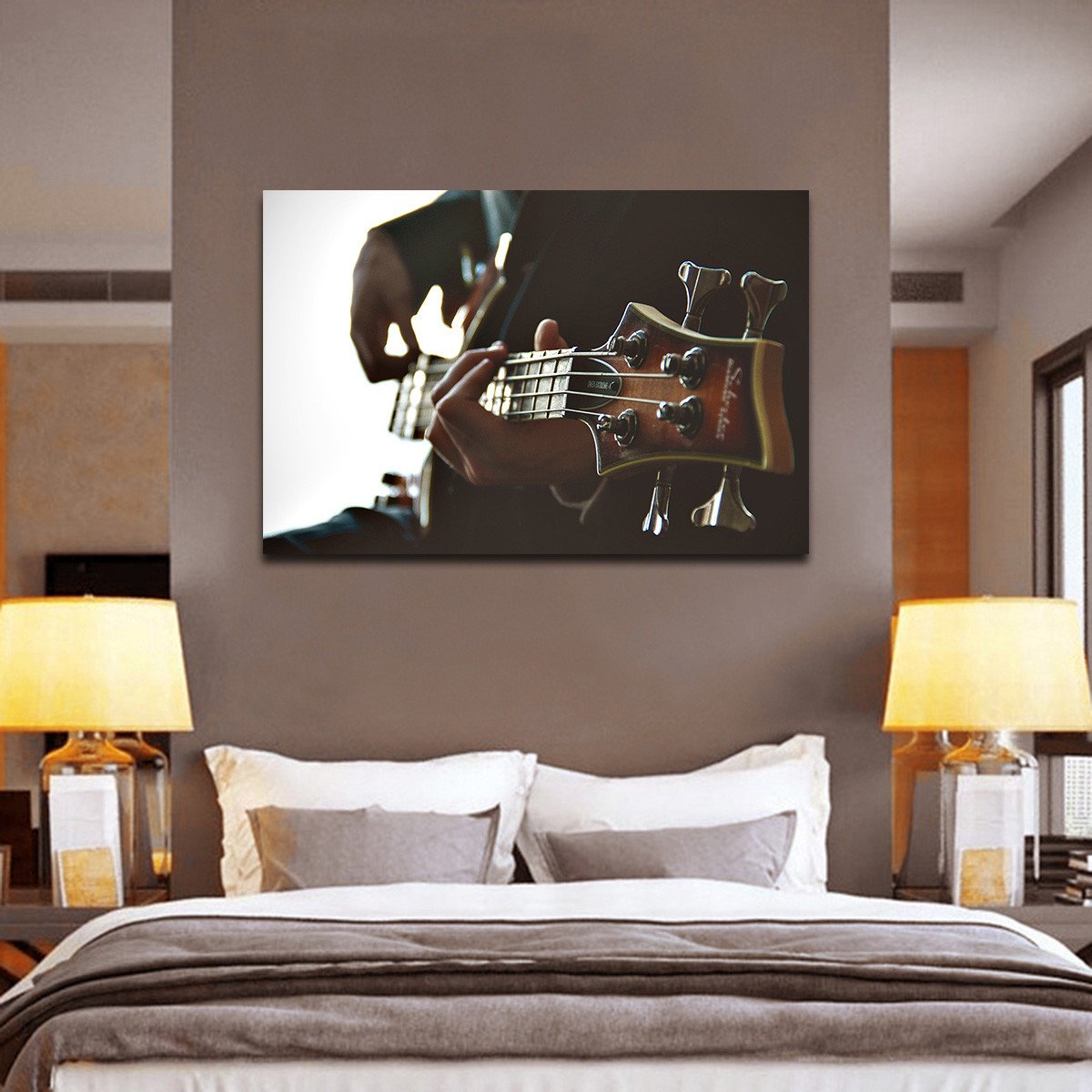Playing Guitar Multi Panel Canvas Wall Art