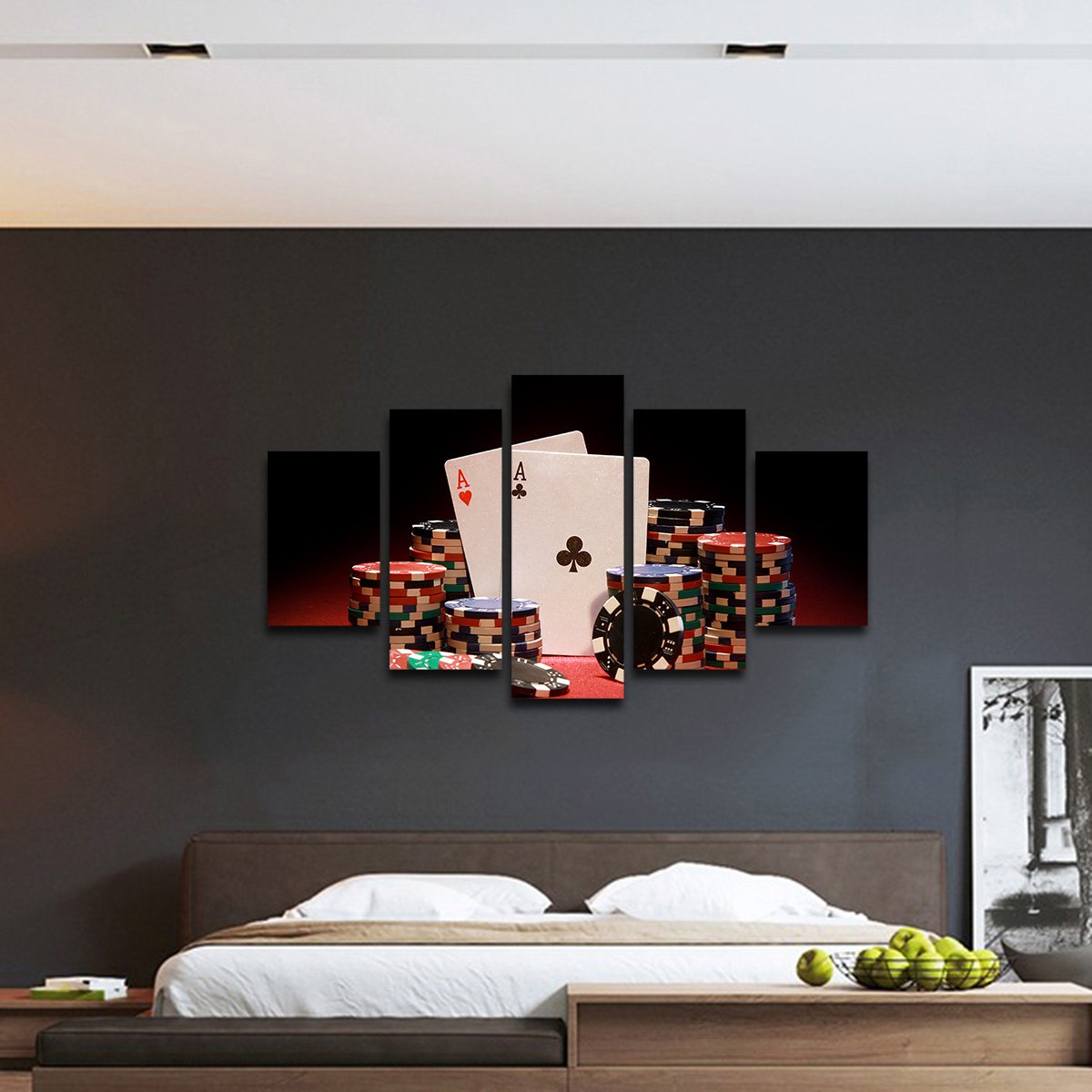 Poker Face Multi Panel Canvas Wall Art