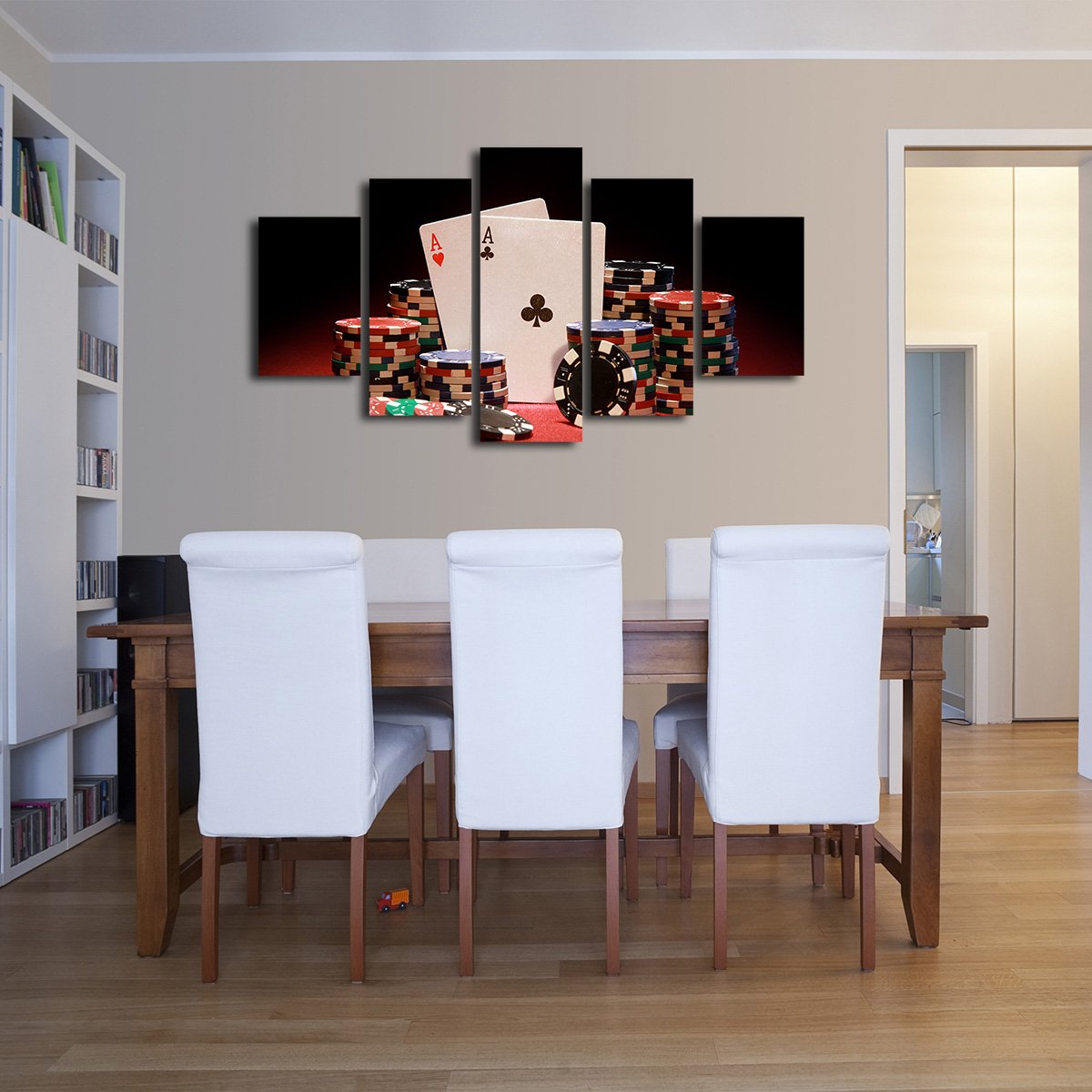 Poker Face Multi Panel Canvas Wall Art
