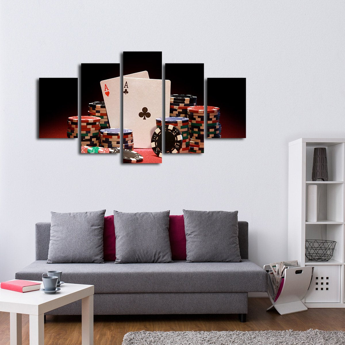 Poker Face Multi Panel Canvas Wall Art