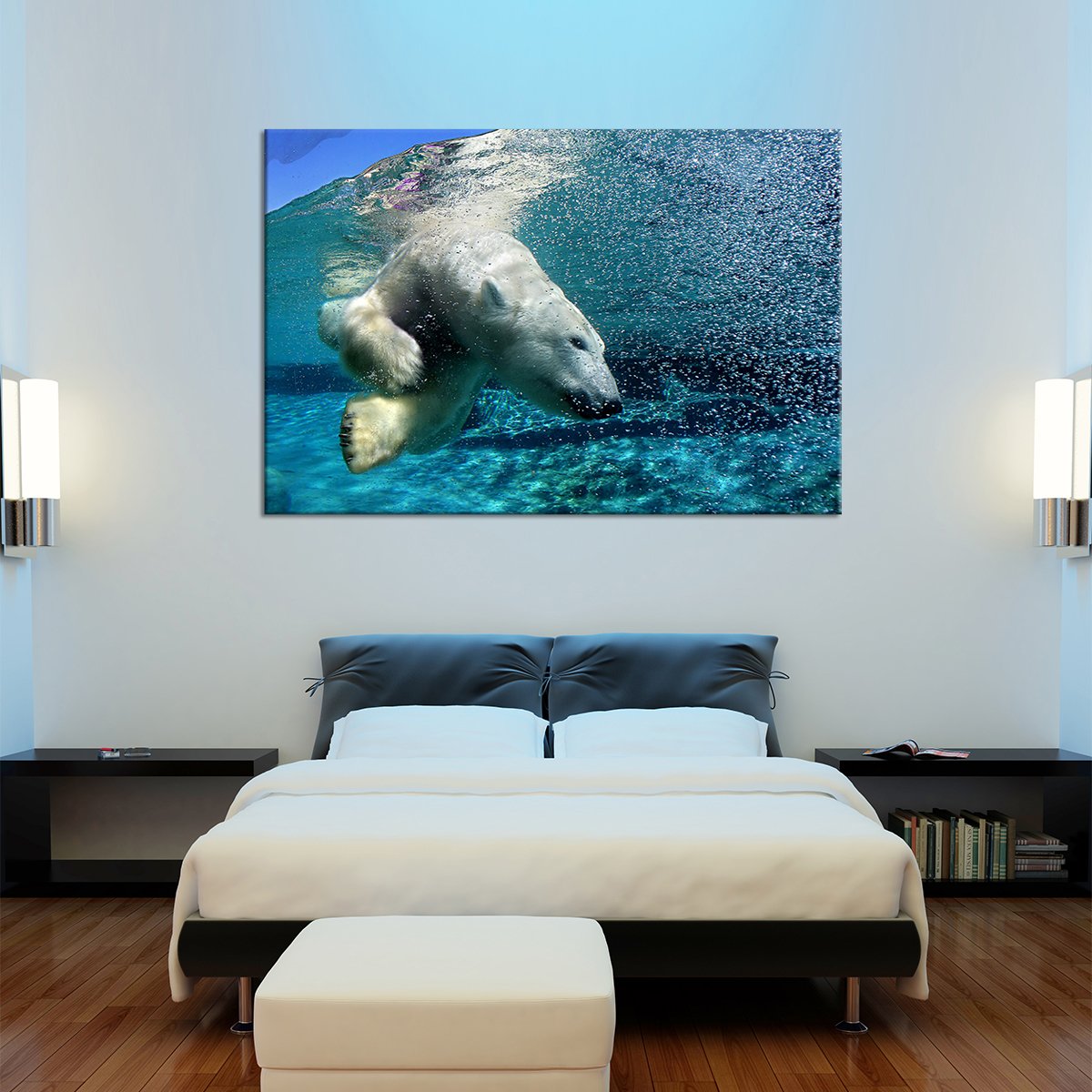 Polar Bear Multi Panel Canvas Wall Art