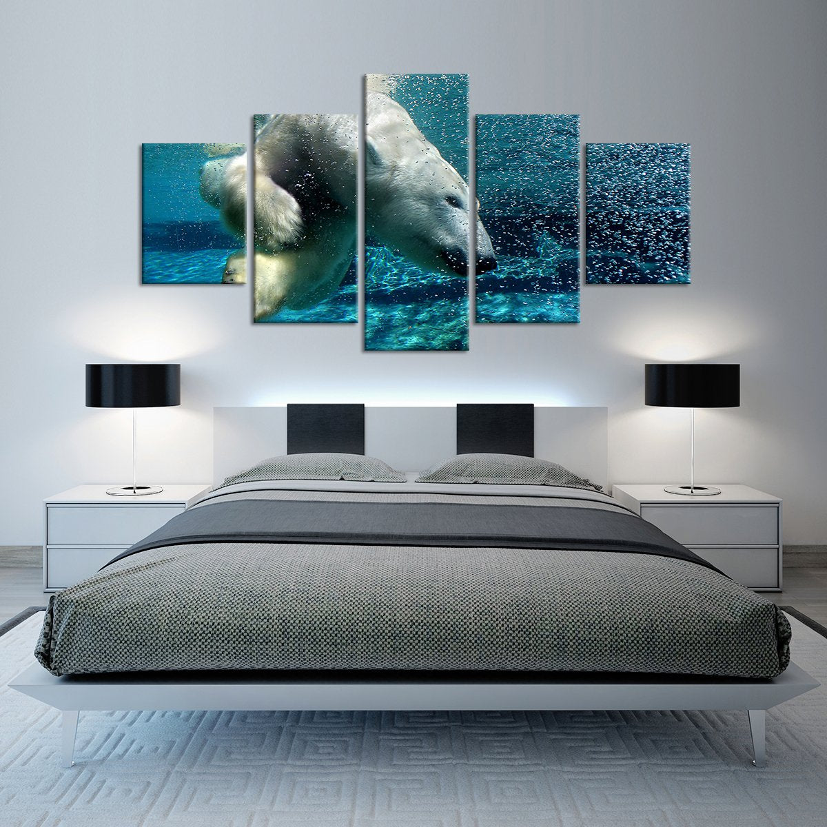 Polar Bear Multi Panel Canvas Wall Art