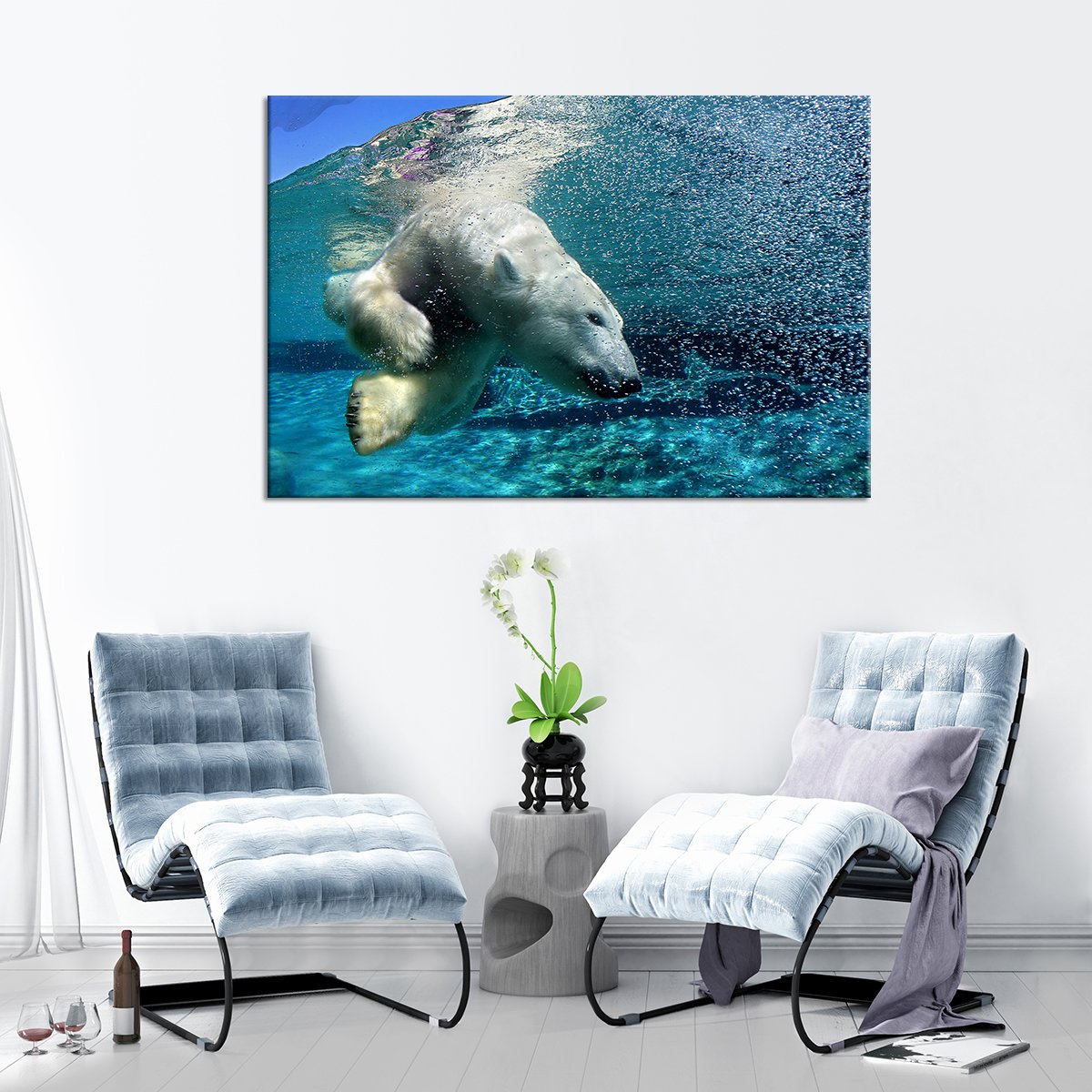 Polar Bear Multi Panel Canvas Wall Art