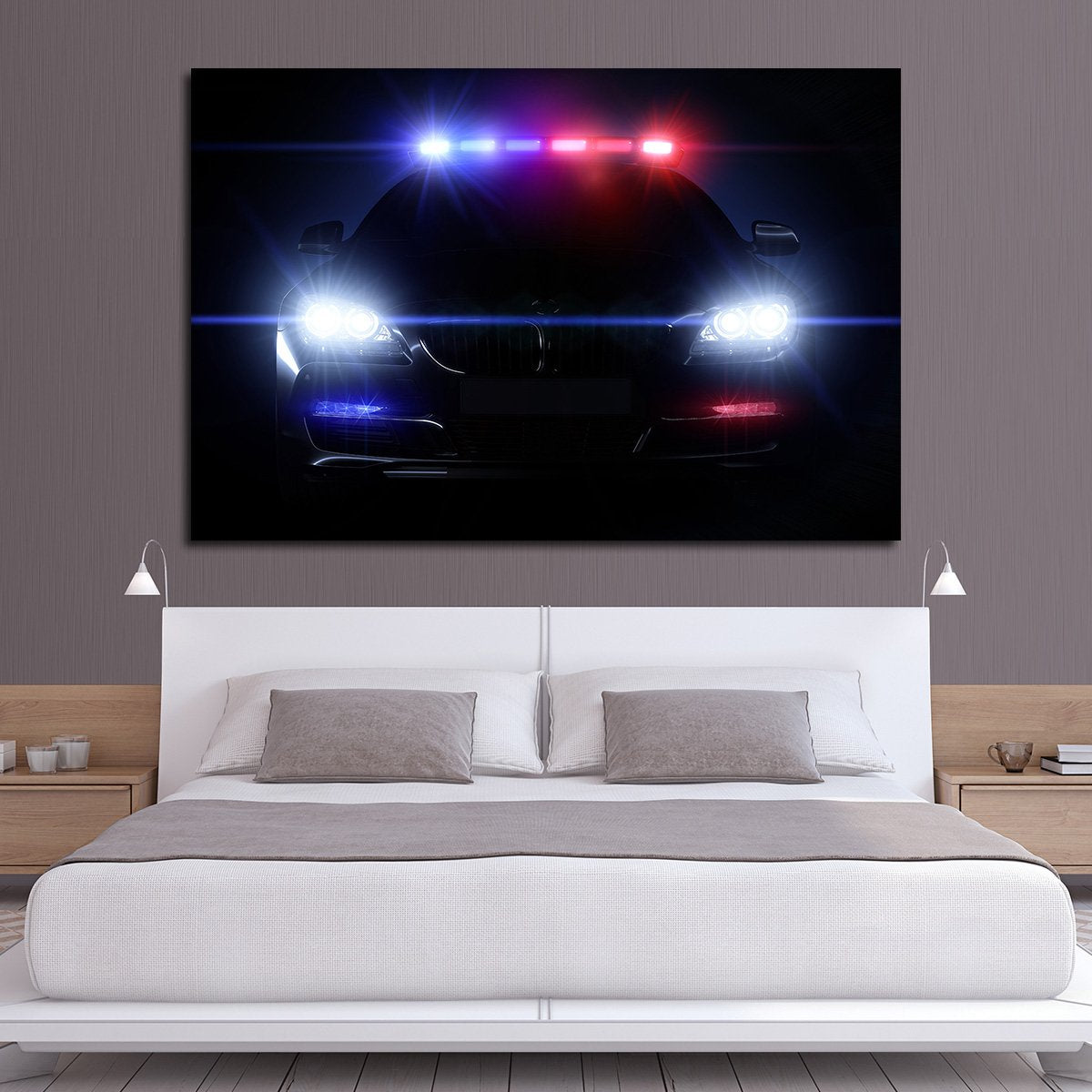 Police Car Multi Panel Canvas Wall Art