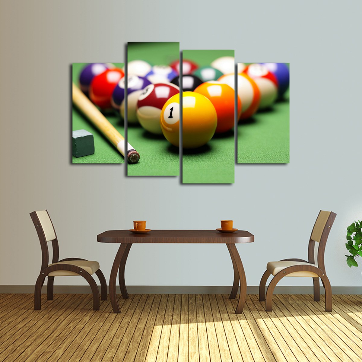Pool Game Multi Panel Canvas Wall Art