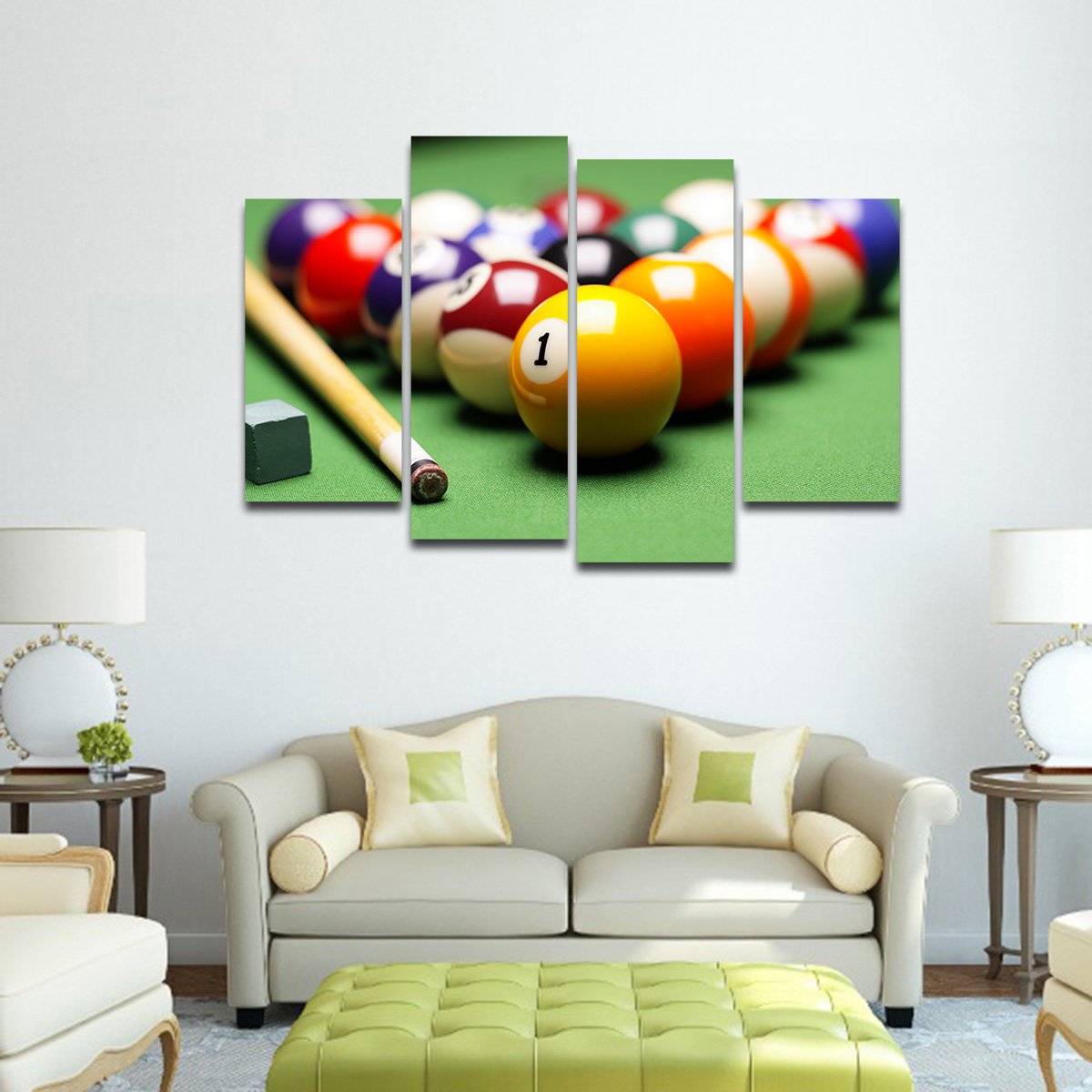 Pool Game Multi Panel Canvas Wall Art
