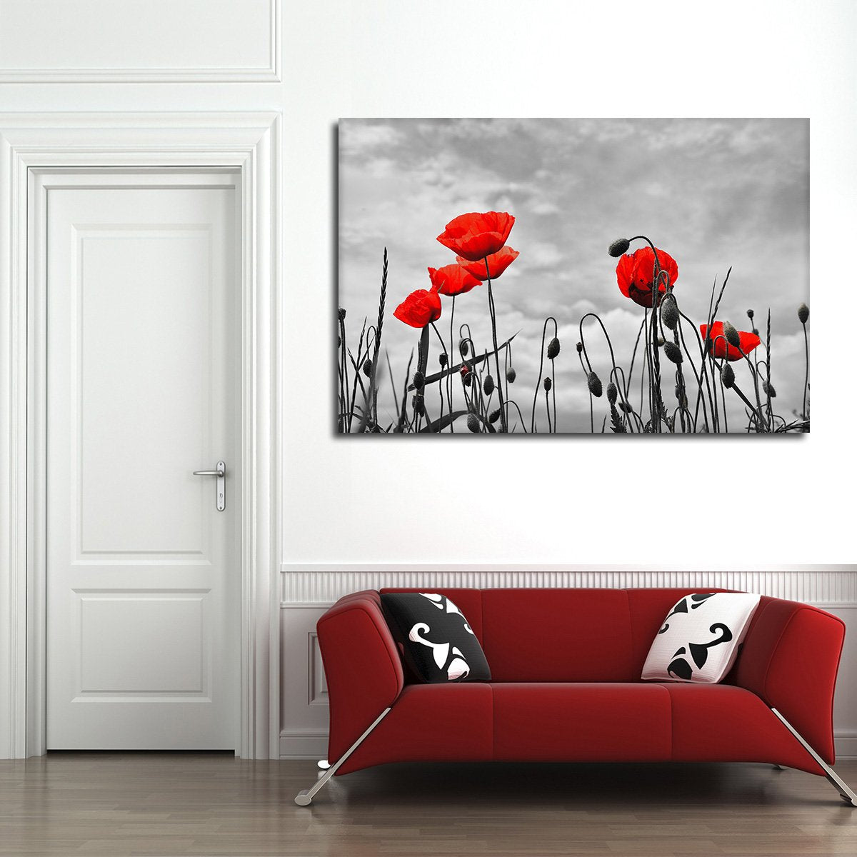 Poppies Pop Multi Panel Canvas Wall Art