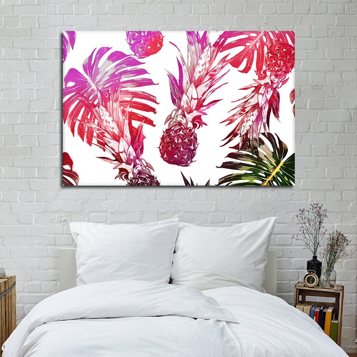 Poppin Pineapples Multi Panel Canvas Wall Art