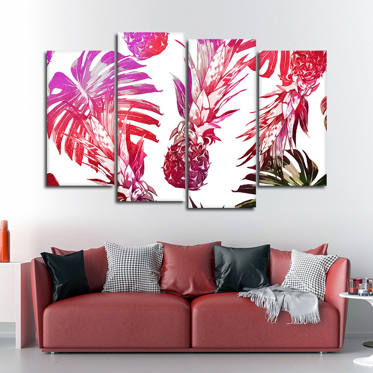 Poppin Pineapples Multi Panel Canvas Wall Art