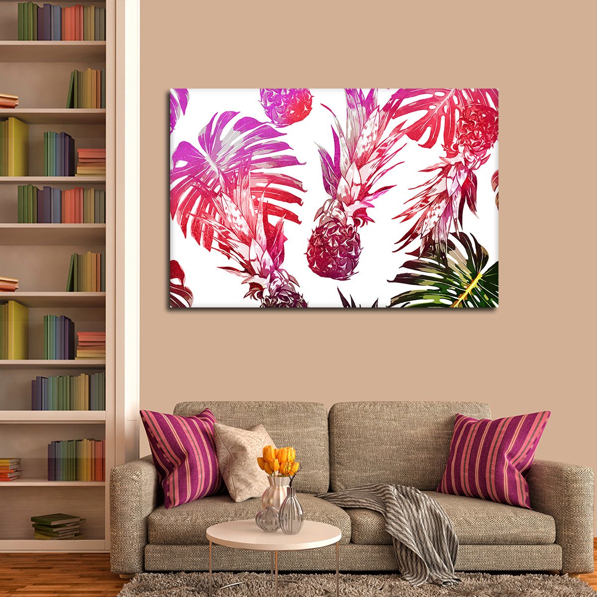 Poppin Pineapples Multi Panel Canvas Wall Art