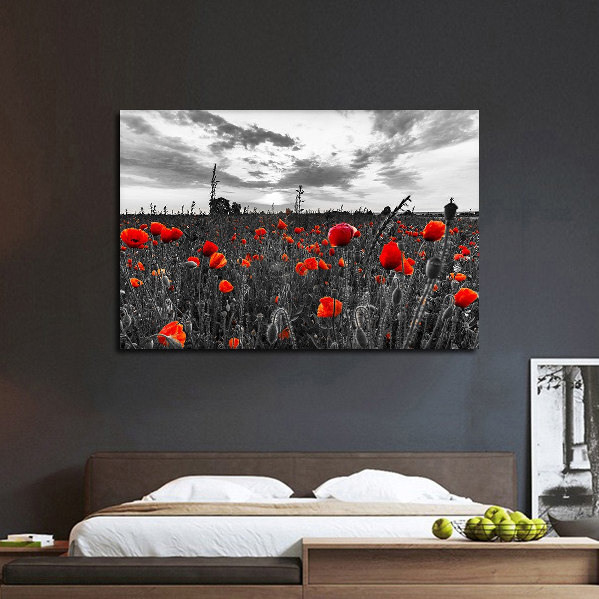 Poppy Field At Dusk Pop Multi Panel Canvas Wall Art