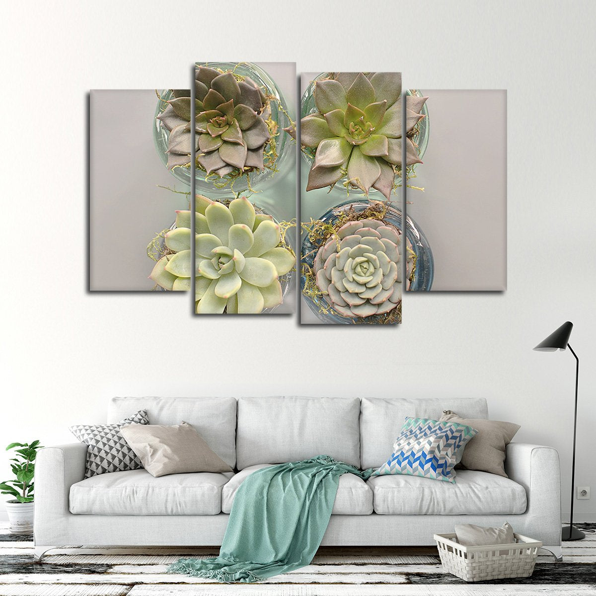 Potted Succulents Multi Panel Canvas Wall Art