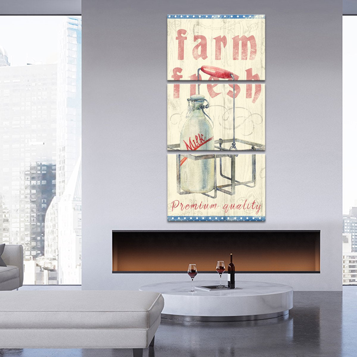 Premium Quality Milk Multi Panel Canvas Wall Art