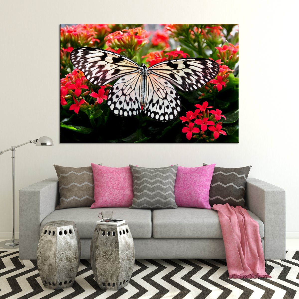 Pretty Butterfly Multi Panel Canvas Wall Art