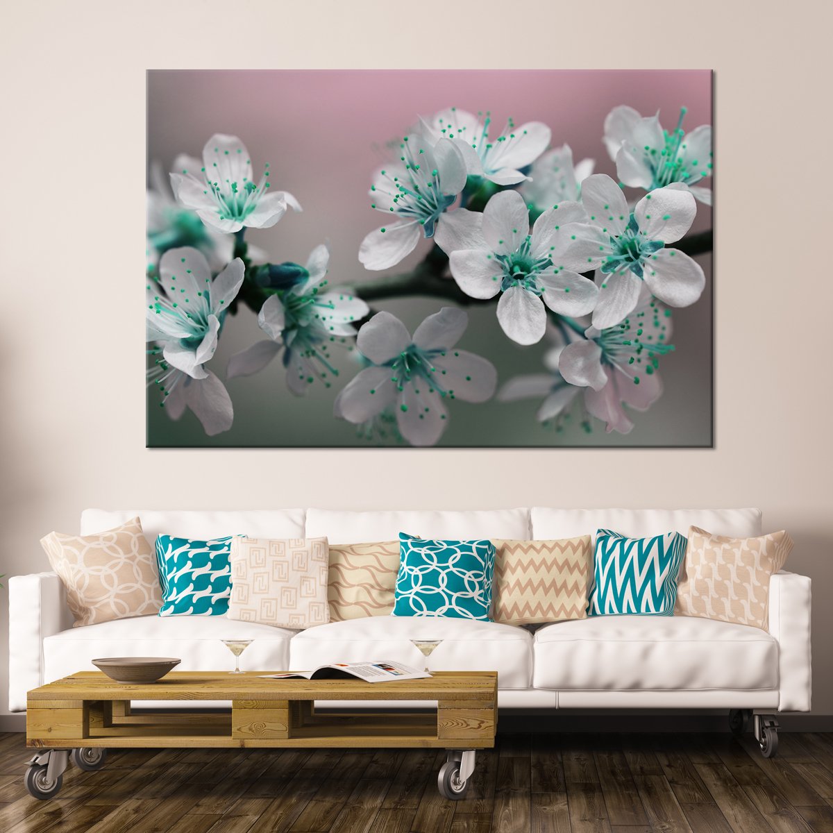 Pretty Blooms Multi Panel Canvas Wall Art