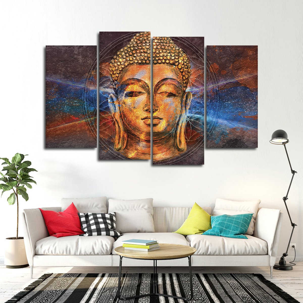 Psychedelic Buddha Multi Panel Canvas Wall Art