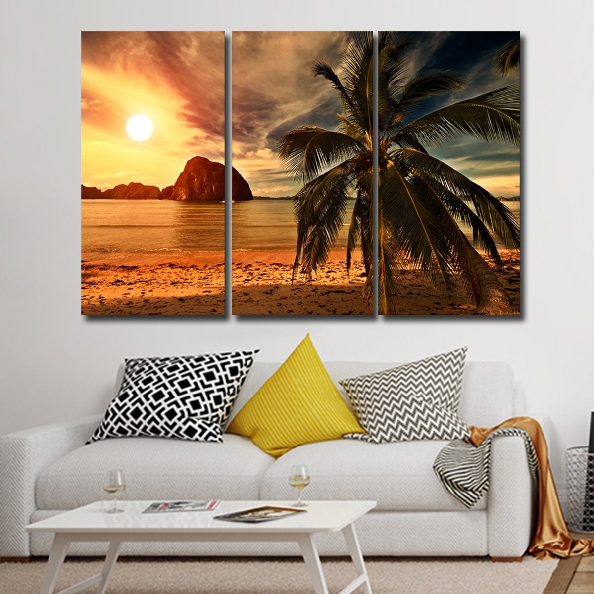 Puerto Rico Sunset Multi Panel Canvas Wall Art