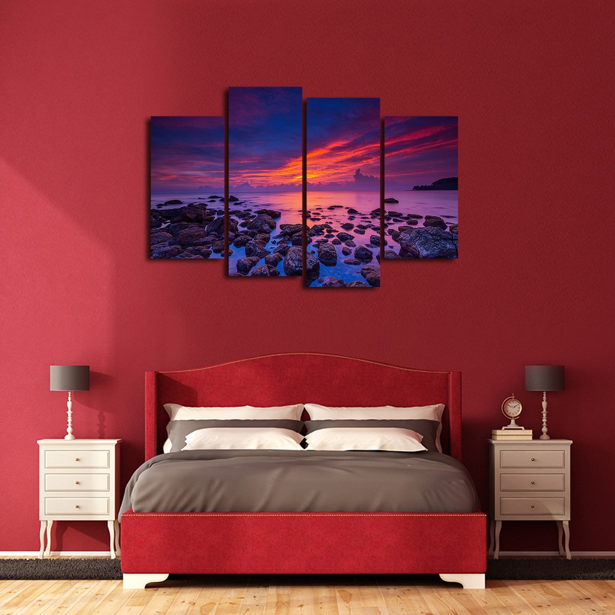 Purple Sunrise Multi Panel Canvas Wall Art