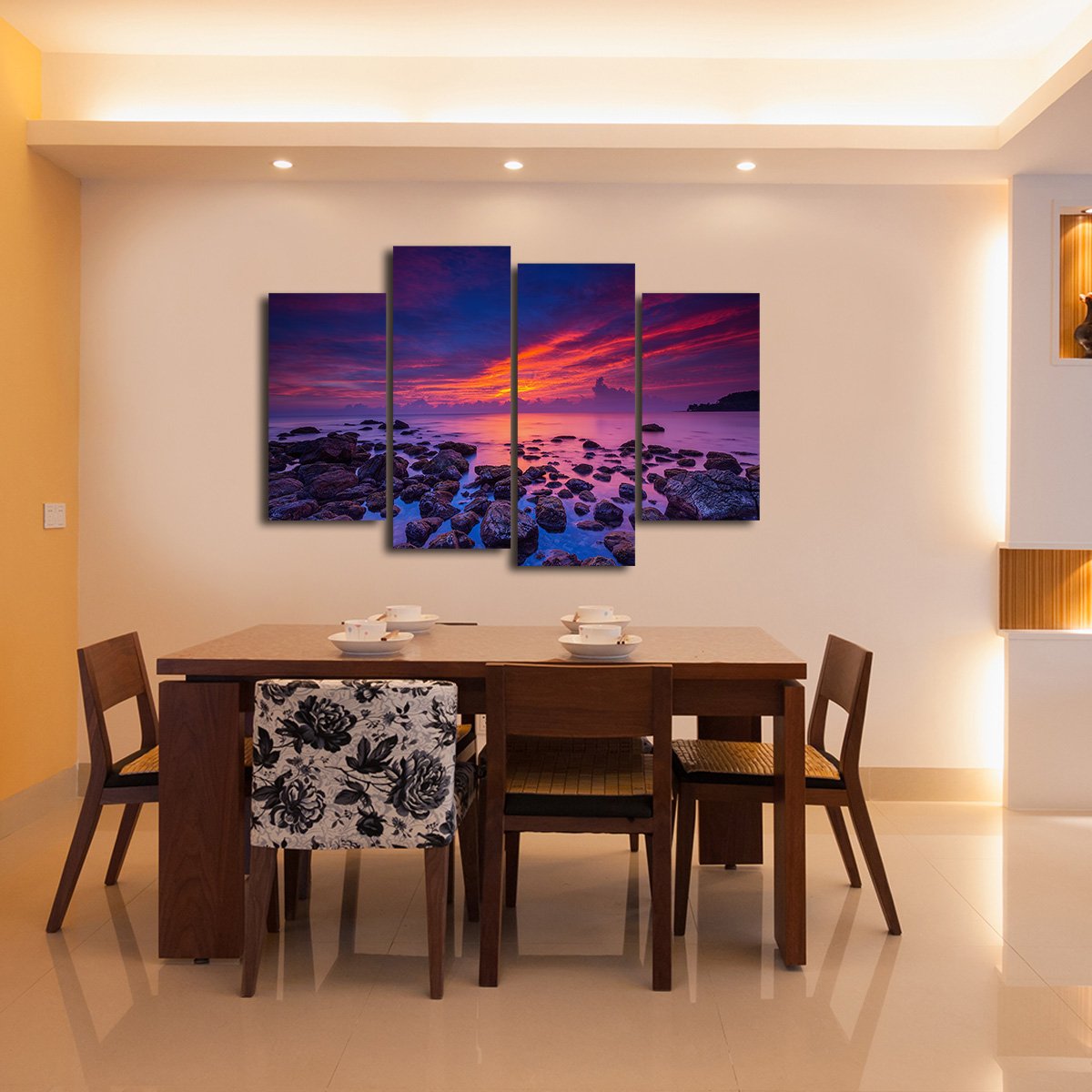 Purple Sunrise Multi Panel Canvas Wall Art