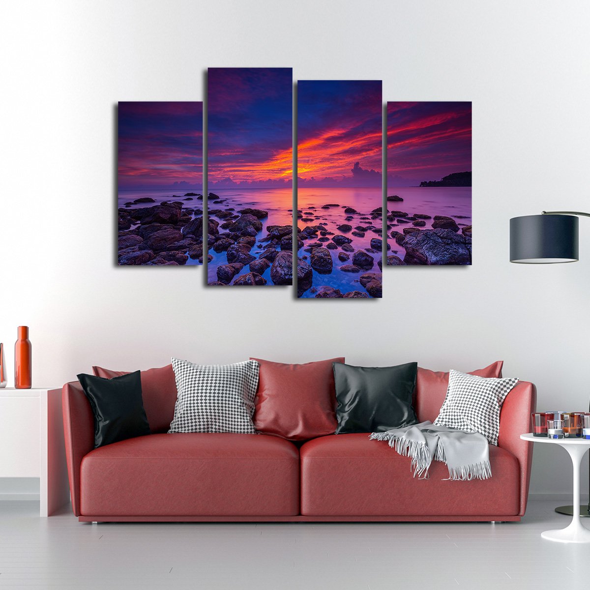 Purple Sunrise Multi Panel Canvas Wall Art