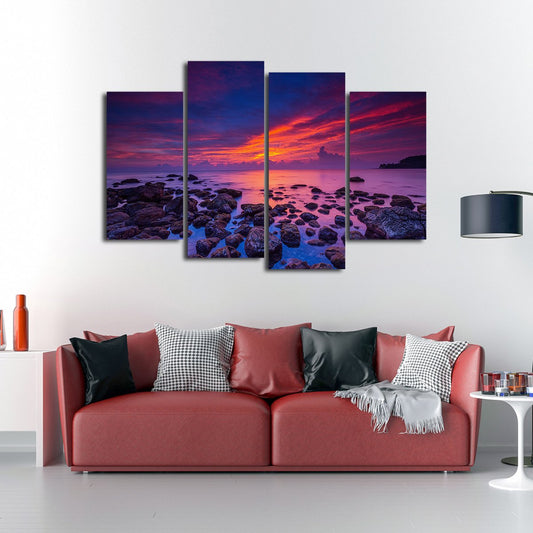 Purple Sunrise Multi Panel Canvas Wall Art