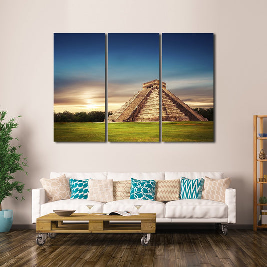 Pyramid in Chichen Multi Panel Canvas Wall Art