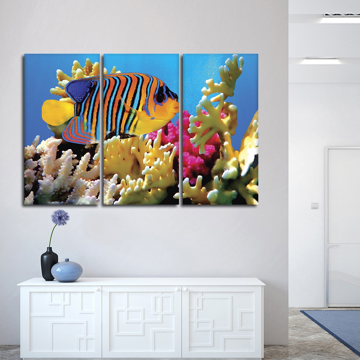 Queen Angelfish Multi Panel Canvas Wall Art