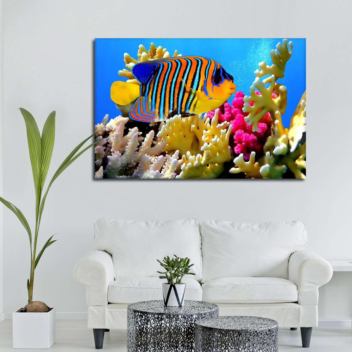 Queen Angelfish Multi Panel Canvas Wall Art