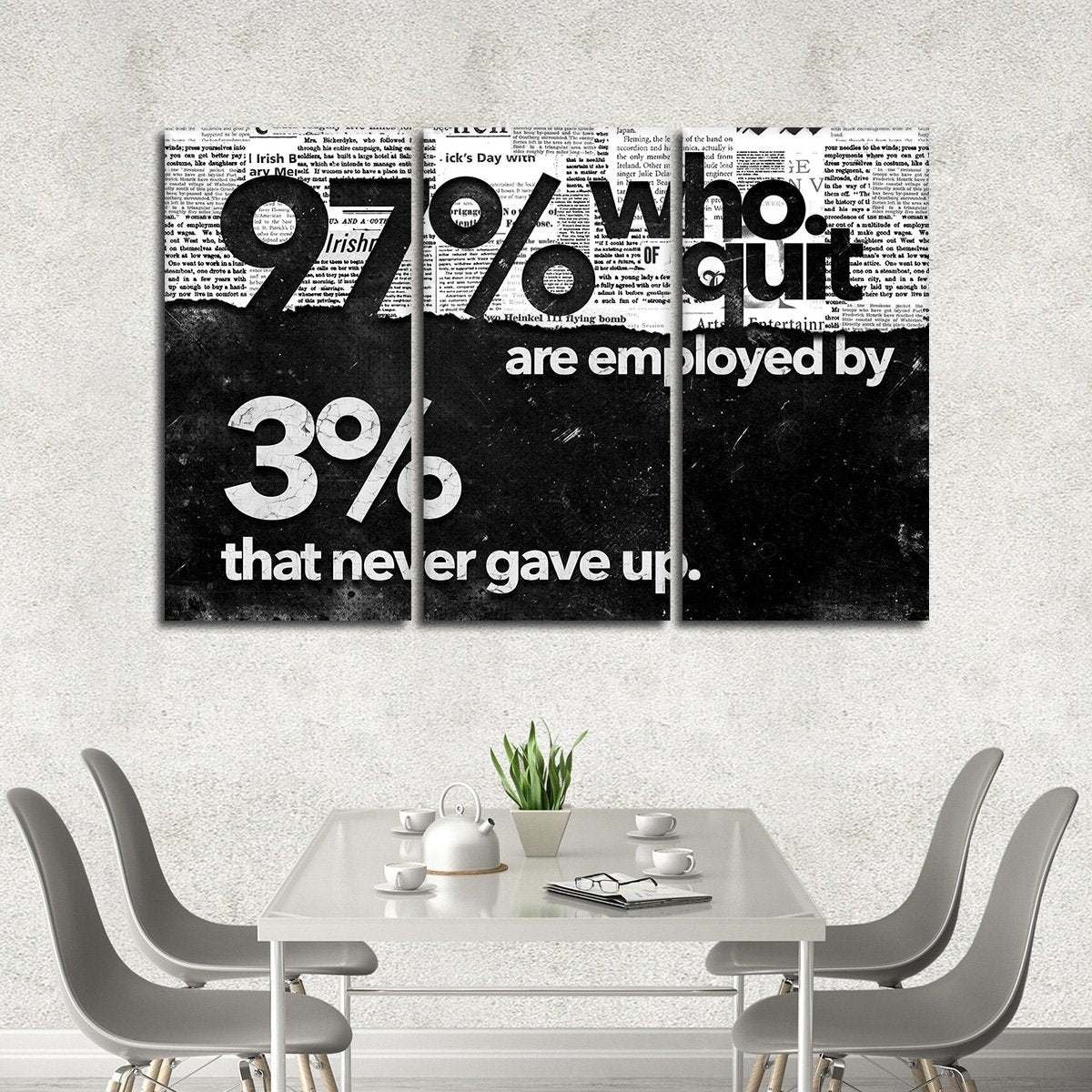 Quitters Are Losers Multi Panel Canvas Wall Art