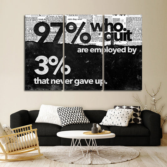 Quitters Are Losers Multi Panel Canvas Wall Art