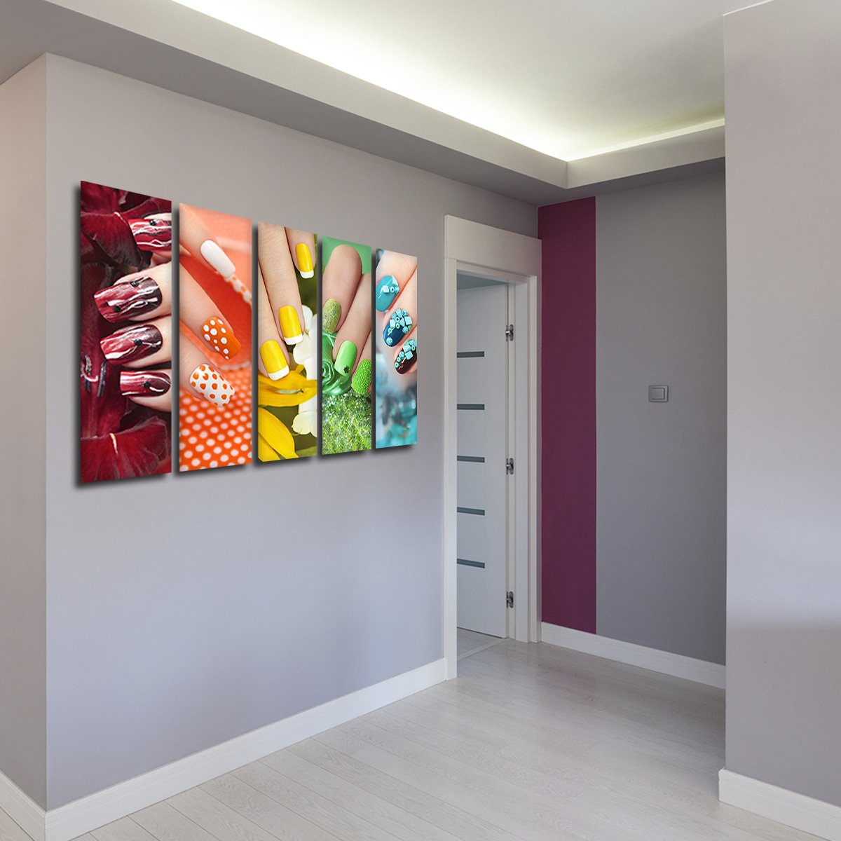 Rainbow Nails Multi Panel Canvas Wall Art