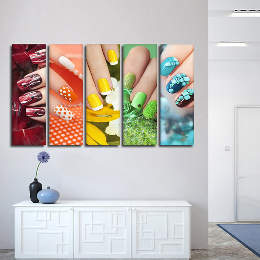Rainbow Nails Multi Panel Canvas Wall Art